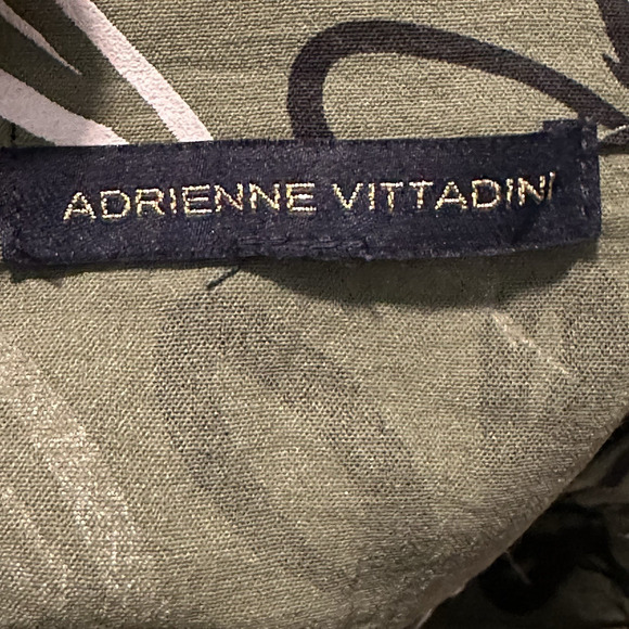 Adrienne Vittadini XL Blouse V-Neck Long Sleeve Ruffle Hem Button Front Green - Picture 7 of 9